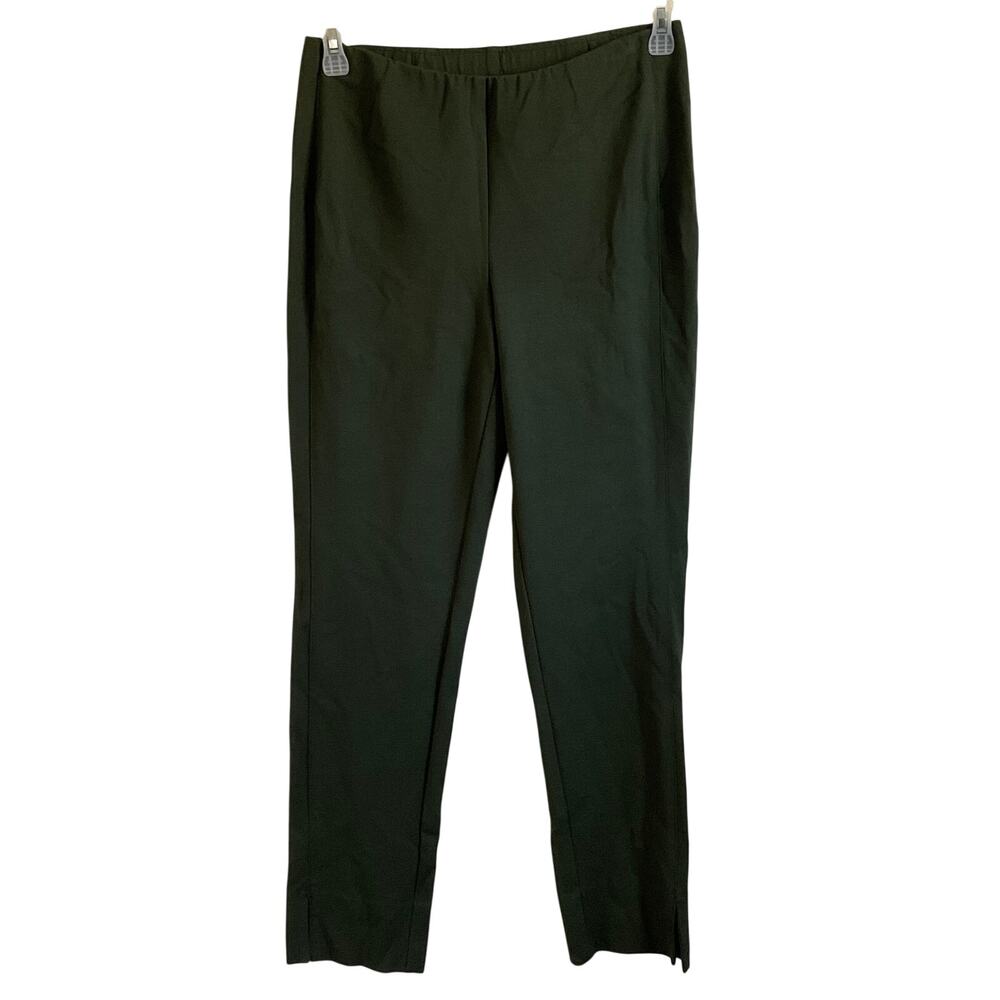J. Jill Small‎ Ponte Slim Leg Pull on Green Pants Business Casual Career Office
